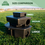 Rat Bait Stations 2-Pack | Refillable Outdoor Mouse Bait Station with Locks & Keys | Weather-Resistant Rodent Bait Box for Indoor & Outdoor | Pet & Kid-Safe Rat Trap Alternative - Large Size