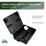 Rat Bait Stations - 2 Pack, Weather and Tamper-Resistant for Indoor & Outdoor Rodent Control, Refillable w/ 2 Locks and Key, Cruelty-Free Alternative to Rat & Mouse Traps - Safe for Kids and Pets!